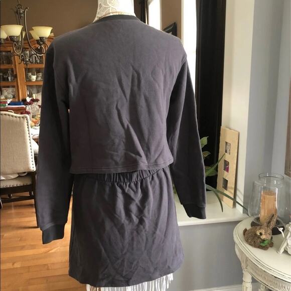 Thakoon Open Back Gray Sweatshirt Dress round neck long sleeeves,size medium - Picture 10 of 12